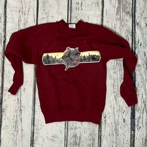Vintage Rodeo Cowboy Rockabilly Western Crewneck 1980s Boys Kids Sweatshirt